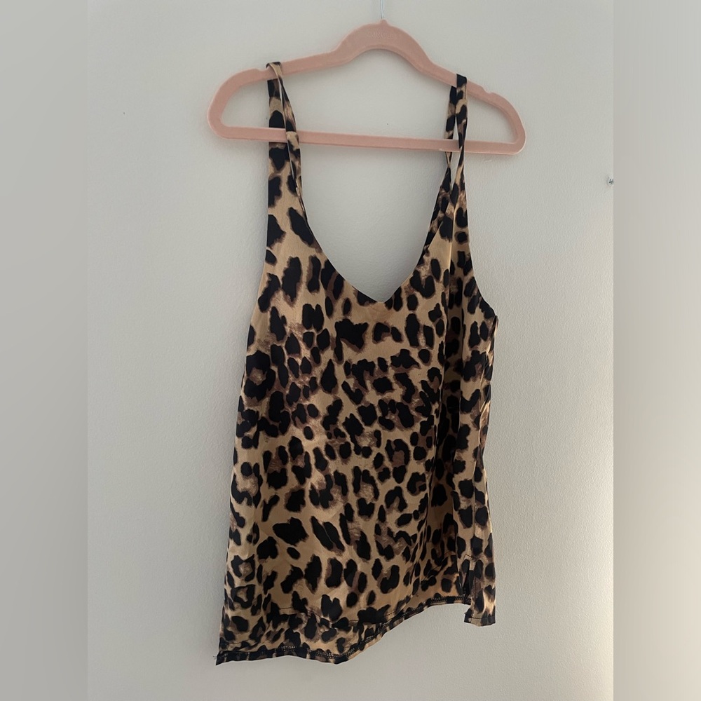 Leopard print satin cami top Size 2 (AU 6)